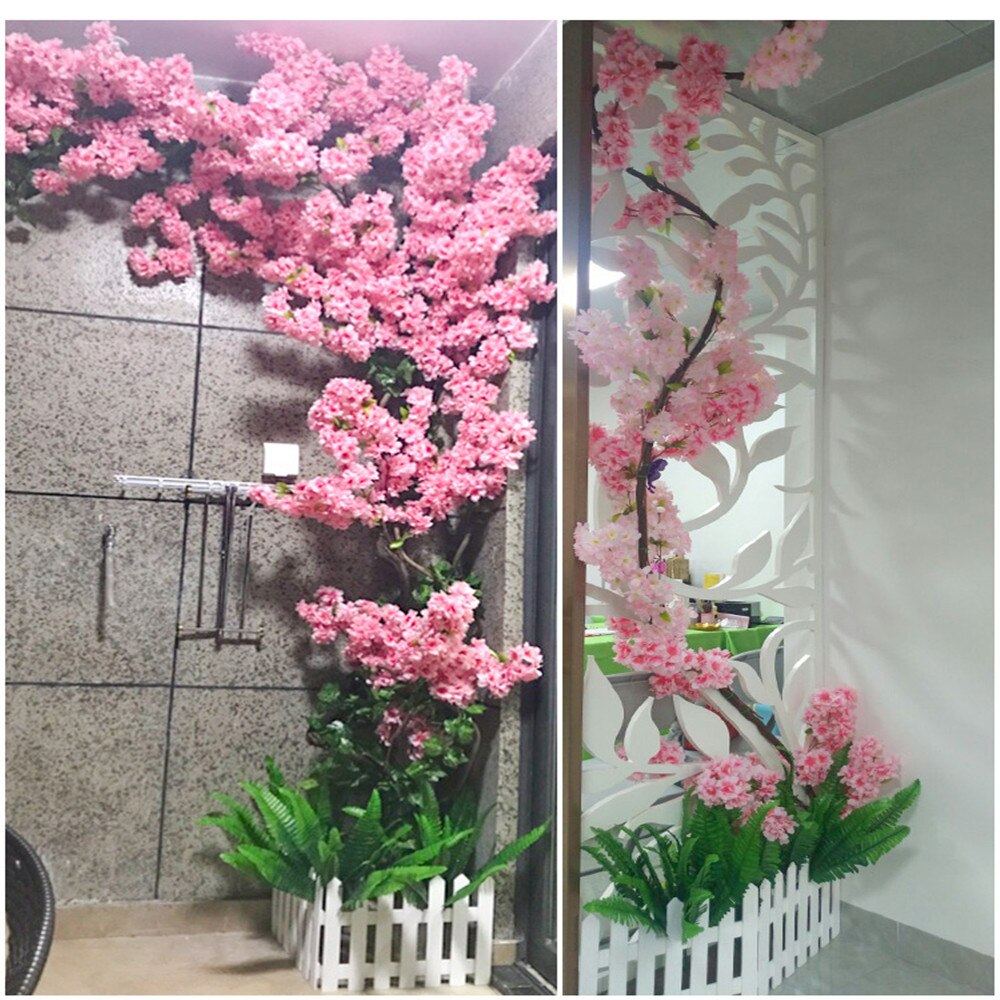 Vigne de cerisier artificiel, fausse fleur de cerisier, tige d'arbre Sakura pour événement, décoration d'arbre de mariage