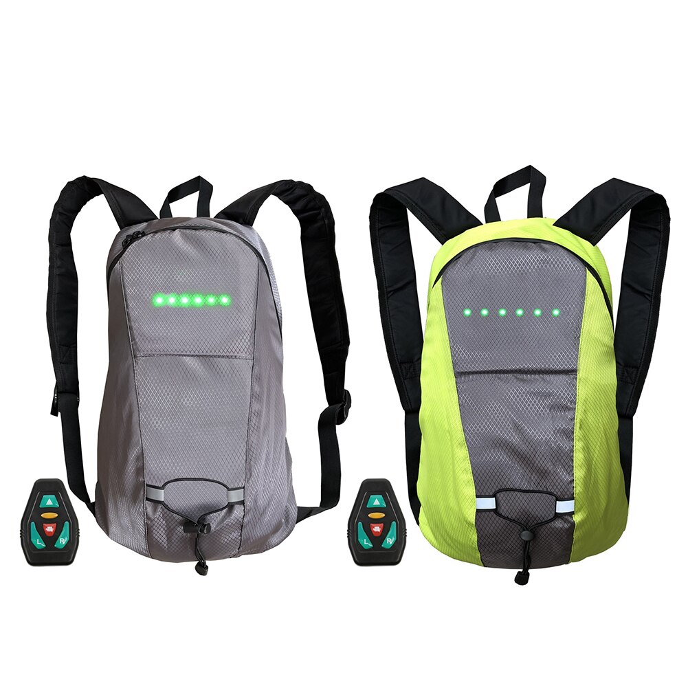 Sac à dos sans fil 15l, commande à distance, clignotant, sac à dos, voyant d'avertissement de nuit, sac de conduite