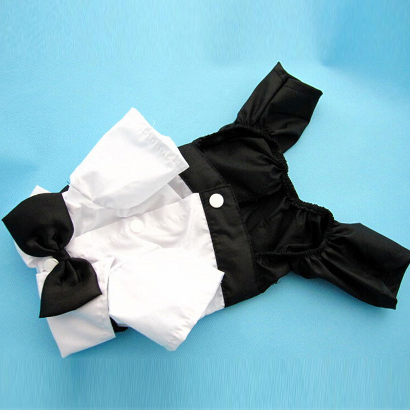 Gentleman Dog Clothes Bow Tie Tuxedo Pet Outfit Formal Shirt For Small Dogs Wedding Suit Halloween Christmas Clothes for Cats