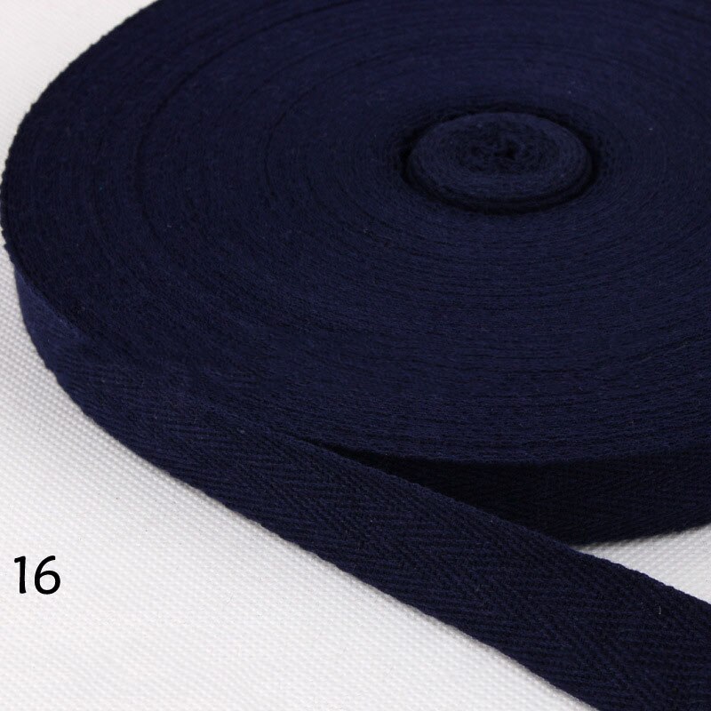 45Meters 10mm Cotton Herringbone Webbing Bias Binding Tape Bag Lable Ribbons for Wrapping Clothes Sewing Accessories DIY Craft: 16 navy blue