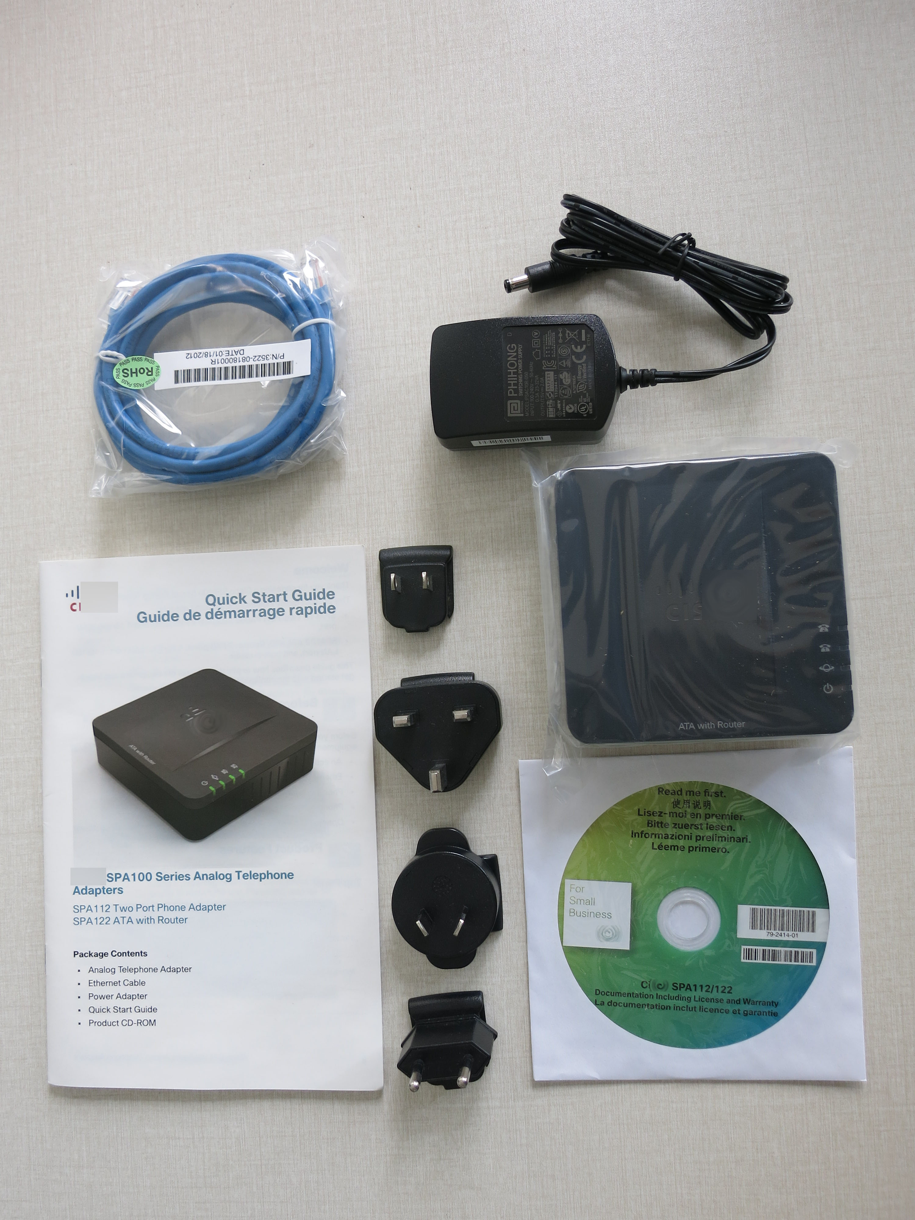 Original Voice gateway SPA122 ATA with Router VoIP phone adapter