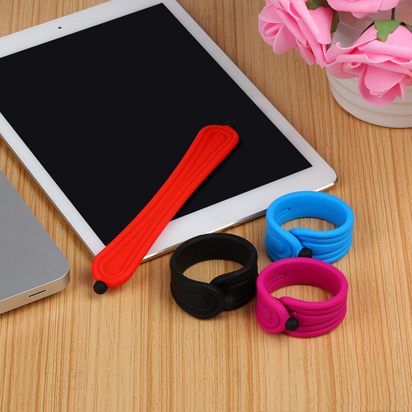 Universal Capacitive Screen Touch Pen for Smartphone Tablets Touch Pens Silicon Band Wrist Strap Mobile Phone Stylus