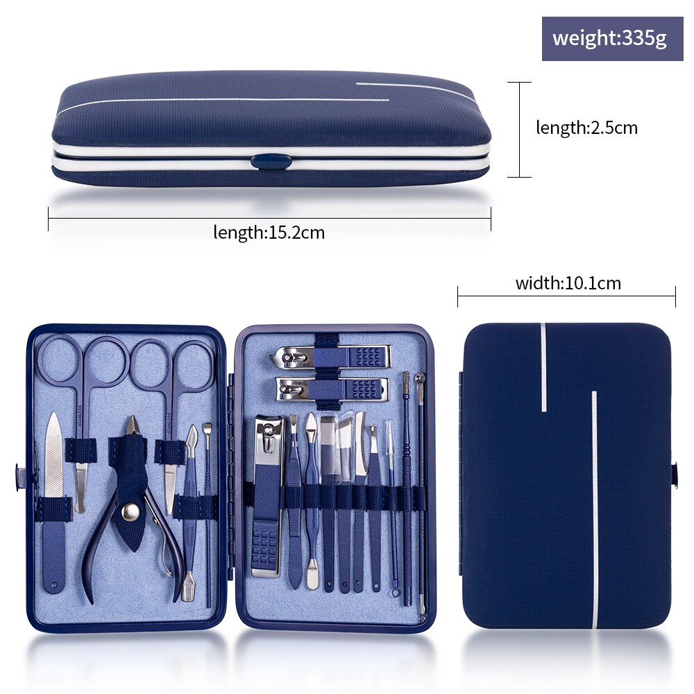 Set van 18/15/12/10/7/4 nagelknippers, roestvrij staal, nagelschaartje, pincet, oorlepel, acne-naald, manicureset