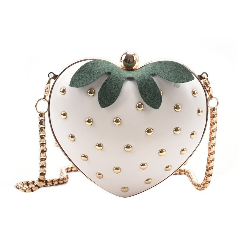 Cute Small Bags for Women Trend Cartoon Shoulder Bag for Girls Chain Mini Coin Purse Shell Crossbody Bag: White