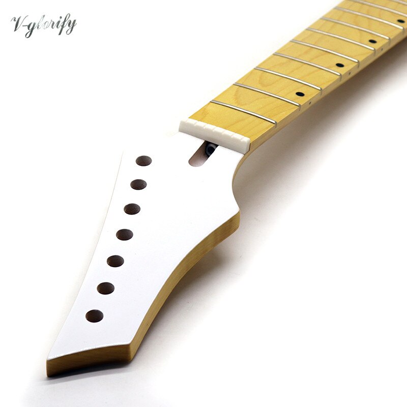 7 string guitar neck 24 frets white guitar head high gloss maple neck maple fingerboard guitar parts