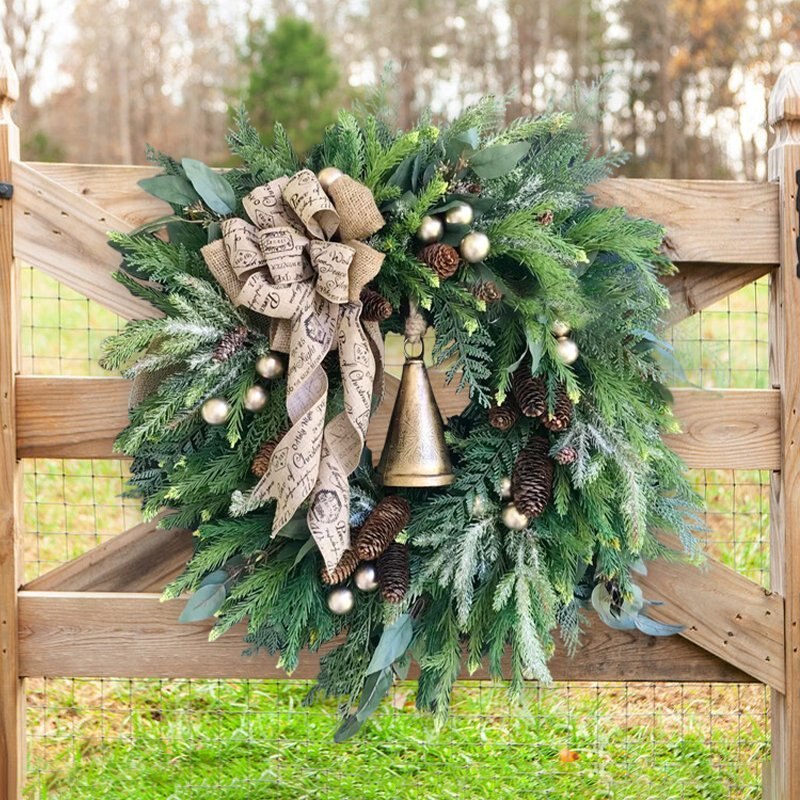 Christmas Wreath Christmas Pine Cones And Pine Needles Simulation Garland Garland Wreath For Supplies Door Decoration