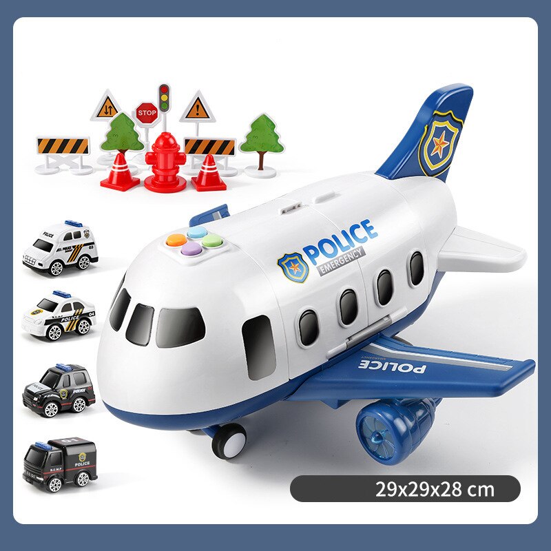 Spielzeug Auto Musik Geschichte Simulation Track Trägheit Flugzeuge Kinder Große Größe Passagier Flugzeug Spielzeug Flugzeug Modell Kinder Airliner: 15pcs Police