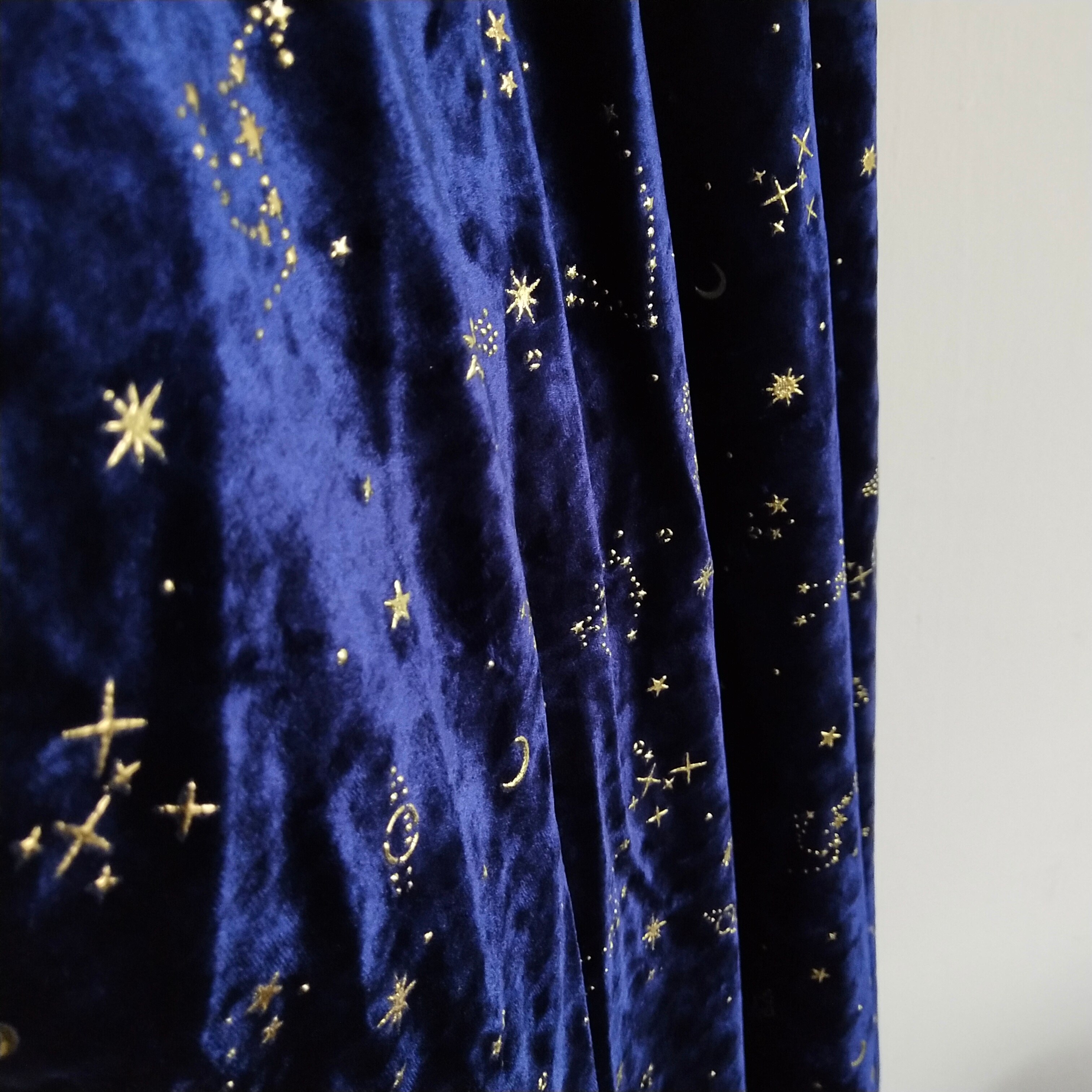Fantastiskt måne stjärna himmel mjukt sammet tyg solid förgyllning diy sy handgjord väska klänning material 3d bronsande vävnader 90 x 160cm