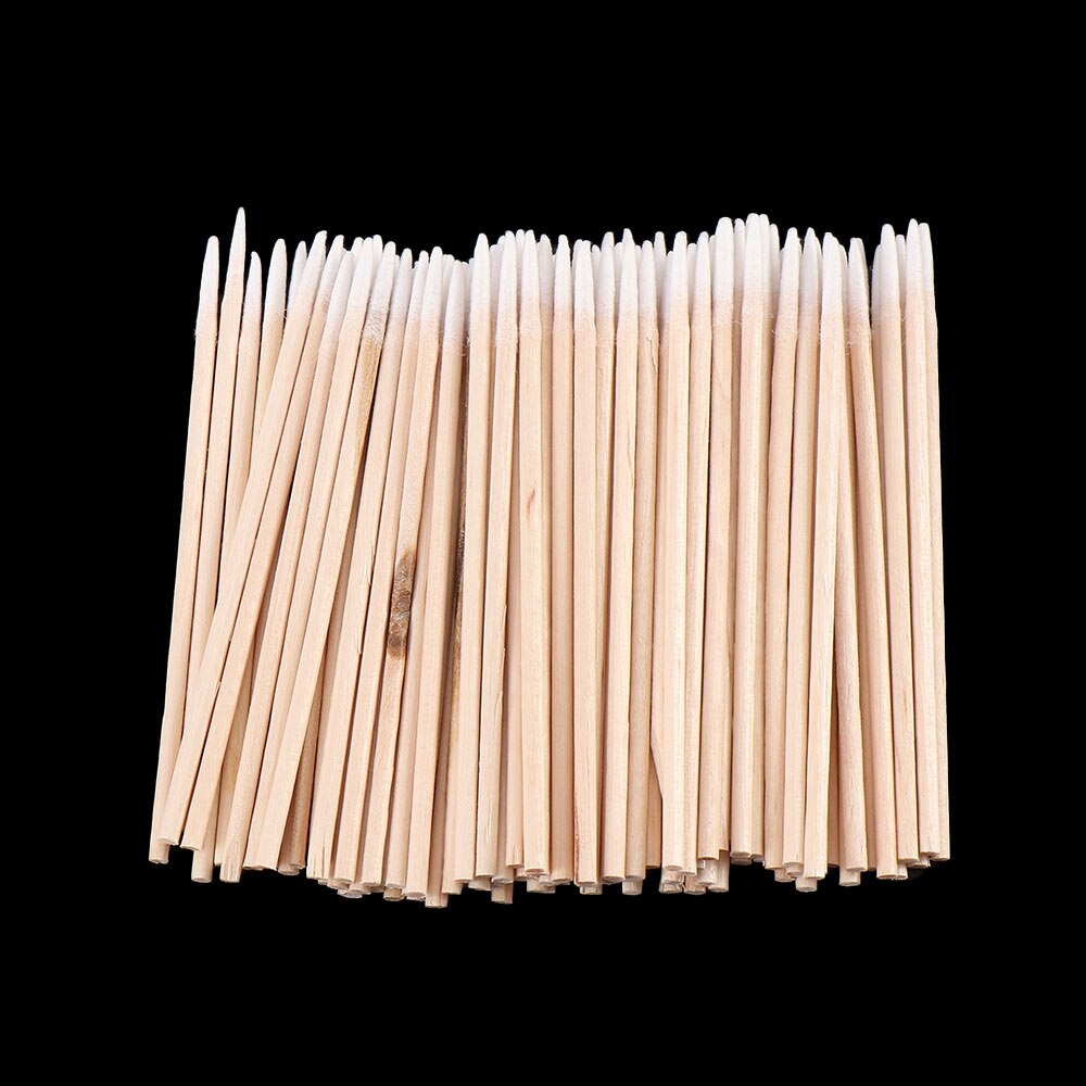 Hisopo permanente de algodón de maquillaje 100 Uds., hisopo de algodón permanente Microblading, bastoncillos de maquillaje para maquillaje, utensilios de belleza