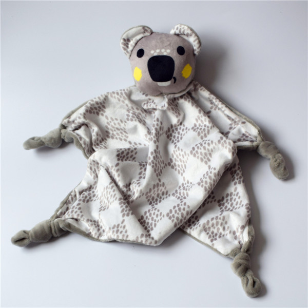 Troostende Bib Burp Bite Pasgeboren Konijn Kat Slapen Poppen Bunny Giraffe Play Beveiliging Kids Carriage Speelgoed Handdoek Ins Voor Xmas: grey