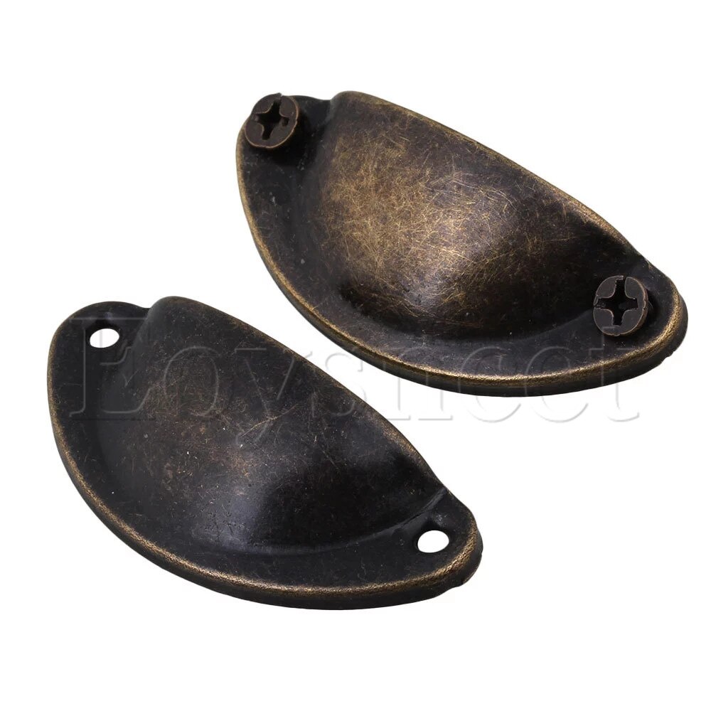 10 stk vintage dørtrækhåndtag til medicinskab grøn bronze 5 x 2cm