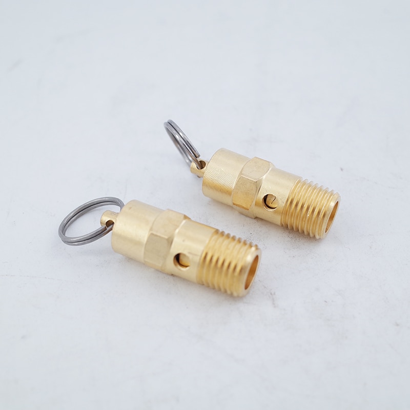 Brass Pneumatic Safety valve pull ring 100psi/125psi/150/160psi adjustable air pressure relief valve vent male 1/4 NPT thread