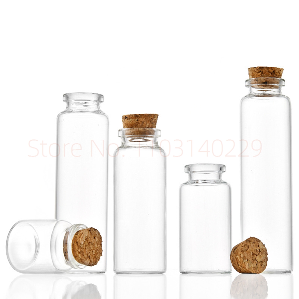 20 pièces 10ml 15ml 20ml 25ml 30ml jolies bouteilles de souhaits en verre transparent avec bouchon en liège bouteilles d'épices vides pots bricolage artisanat flacons