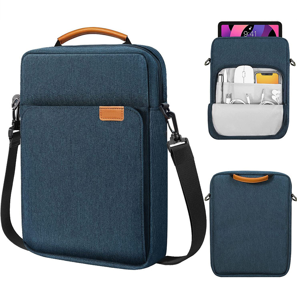 Bolso de hombro para tableta para IPad Air Pro 12,9 pulgadas IPad Air 10,9 pulgadas Galaxy Tab A 10, bolsa para ordenador portátil, maletín: 12,4 / Azul