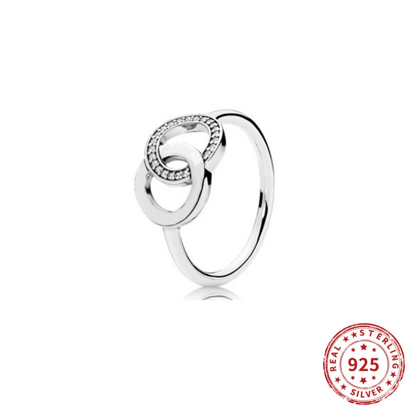 Original Entwirrte Kreise Pandra Logo Funkelnden Ring Ringe Für Frauen 925 Sterling Silber Ring Hochzeit Party Edlen Schmuck