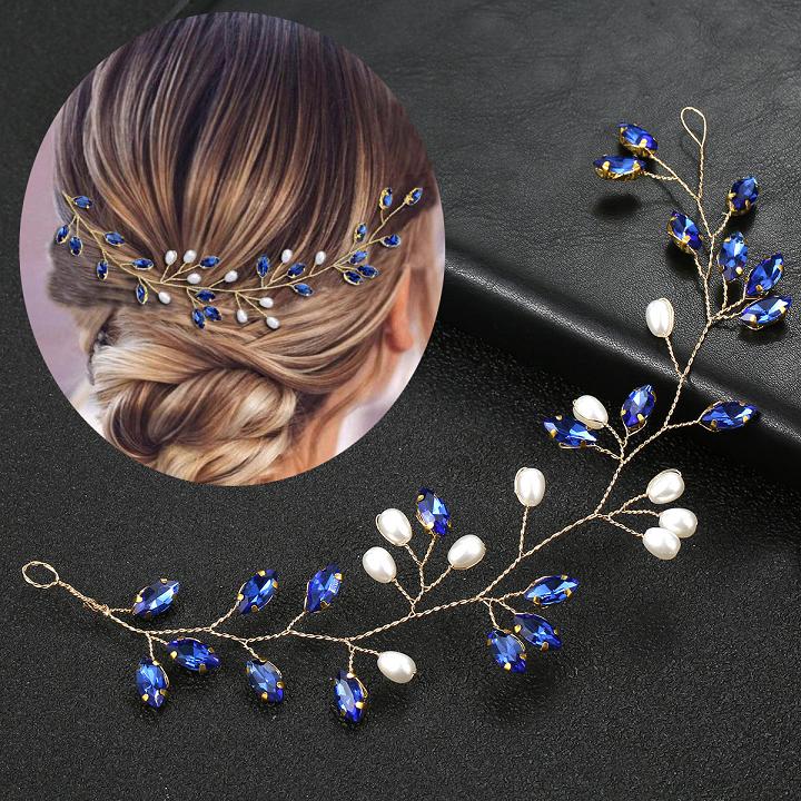 Peigne à cheveux Vintage en strass bleu, accessoires pour cheveux de mariage, pince à cheveux de mariée, bijoux diadème de mariée, ornement de cheveux,: GRIS
