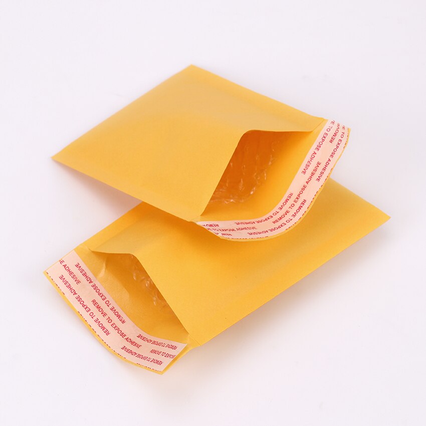 5PCS The Yellow Kraft Bubble Mailers Padded Envelopes Bag 110*130mm Self Seal Bag School Office Supplies