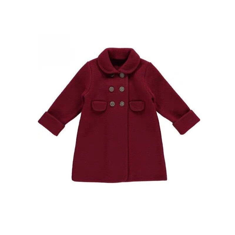 Flickor år röd ullrockar barn julkläder barn vinter ytterkläder småbarn ylle parka baby boutique kläder: 5