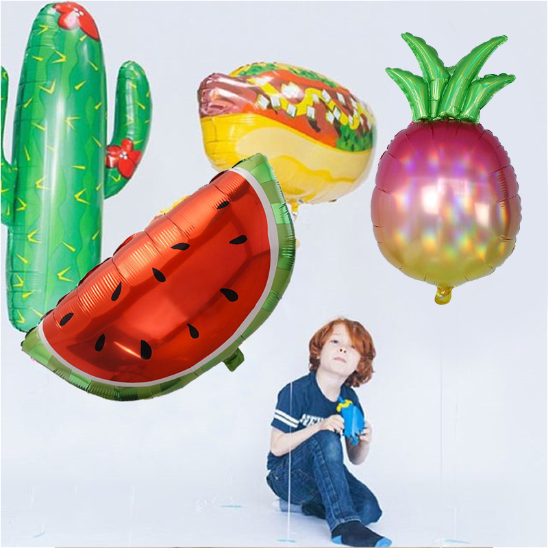 Ballon en feuille d'aluminium, Fruit, pastèque, ananas, Cactus, flamand rose, pour fête d'anniversaire, mariage, , Festival, jouet décoratif