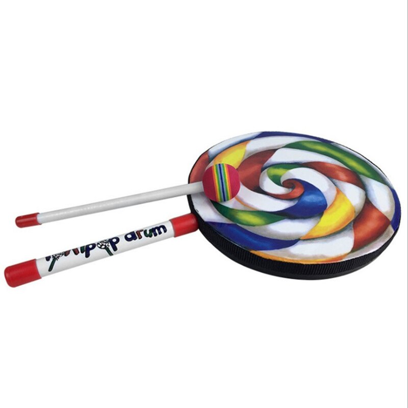 Patrón de piruletas, instrumento de percusión de tambor colorido para niños, guardería, Educación Musical, Educación Temprana