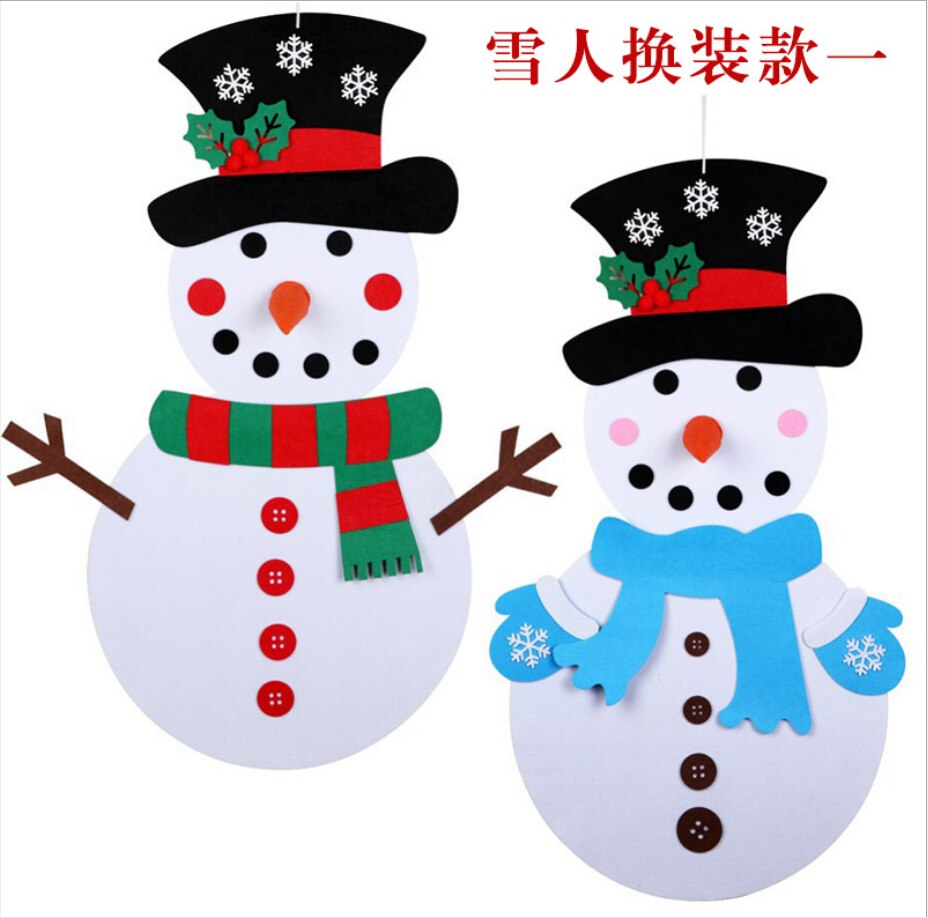 Diy Voelde Kerstboom Kerst Decor Voor Thuis Navidad Jaar Voor Kinderen Cristmas Ornamenten Navidad Natal Xmas boom: Snowman