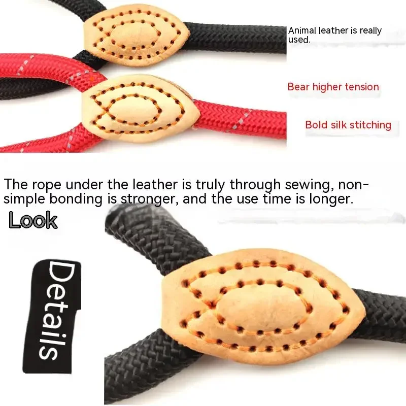 Correa para perro, cuerda antideslizante, correa de plomo, cuerda trenzada resistente, Collar de bucle ajustable, correas de entrenamiento para perros medianos y grandes, accesorios
