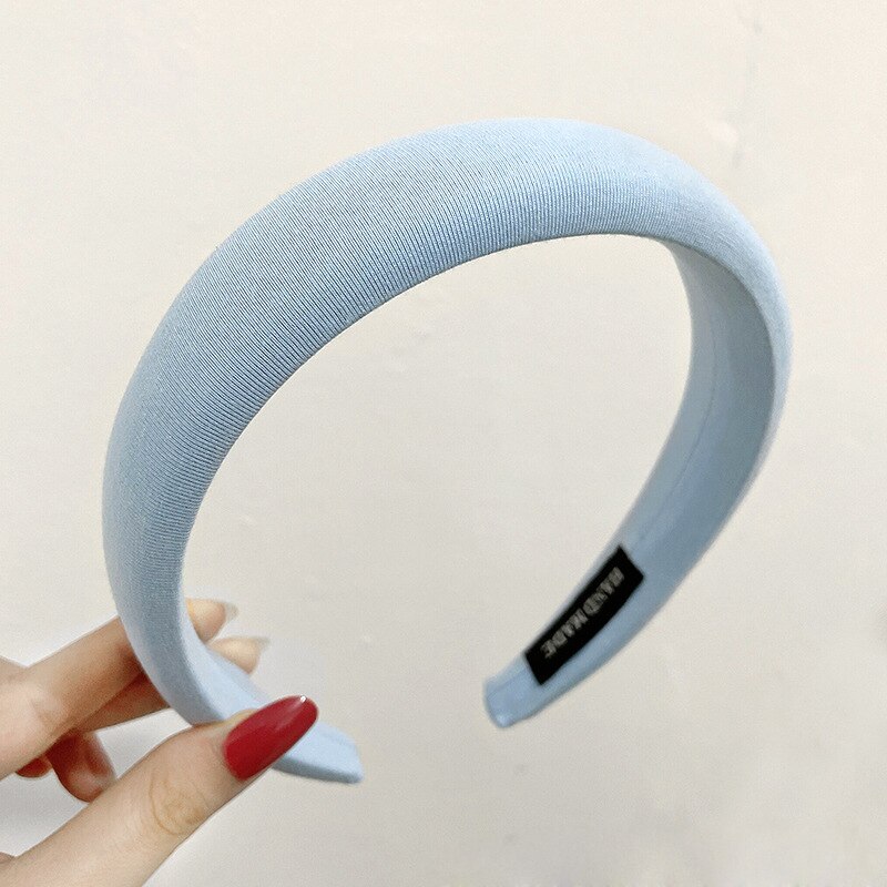 Serre-tête rembourré en velours épais pour femmes, accessoires de cheveux, à large lunette, antidérapant, en éponge, à la: 8