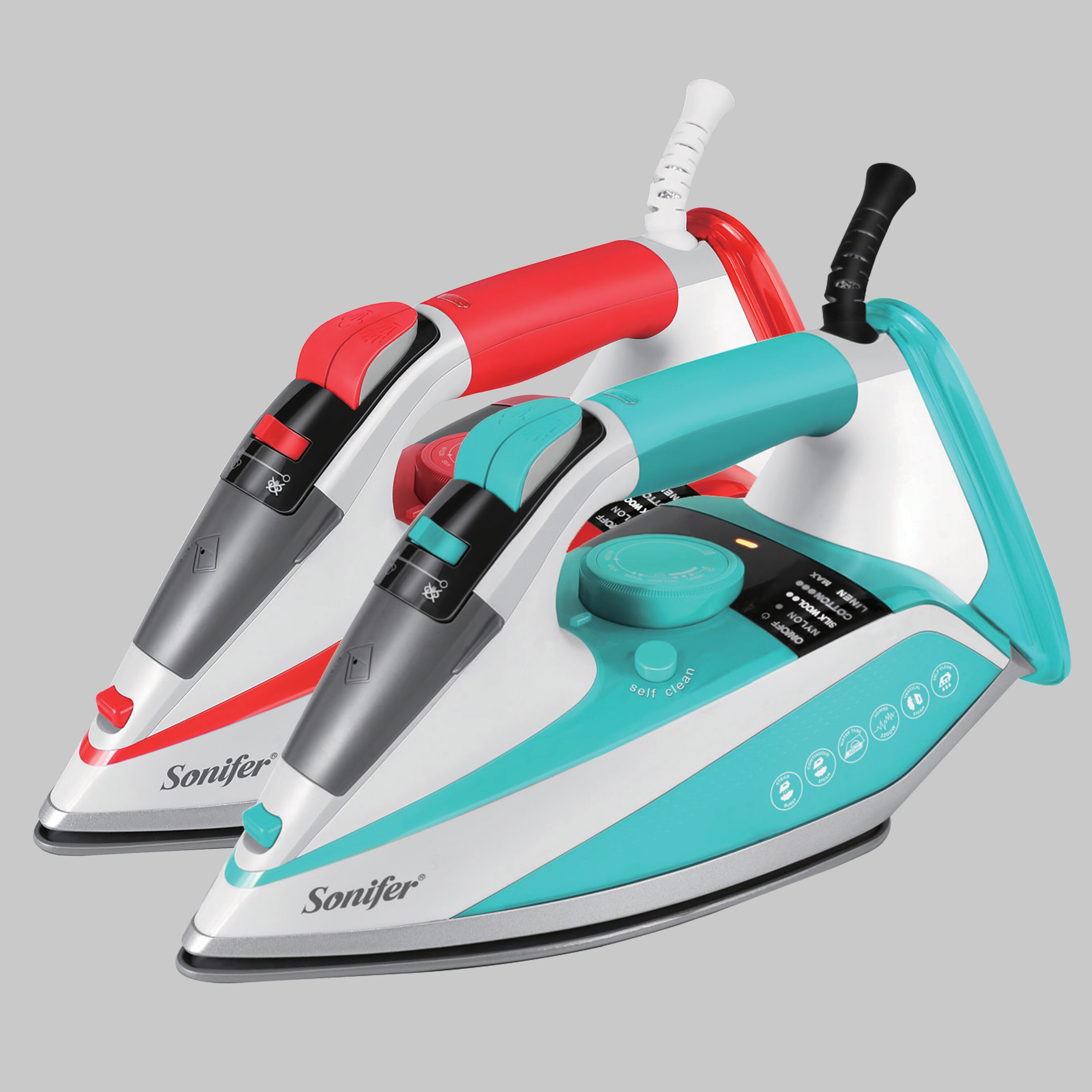 2200W Elektrische Strijkijzers Stoom Digitale Led Display Voor Kleding Multifunctionele Keramische Reizen Ijzer Strijken 220V Sonifer