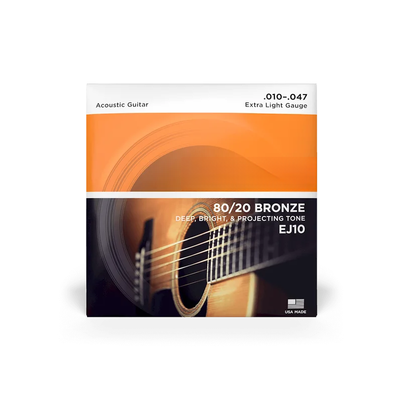 EJ10 10-47 Akoestische Gitaar Snaren 80/20 Brons Muziekinstrument Onderdelen Diepe Heldere Projecteren Tone Extra Licht