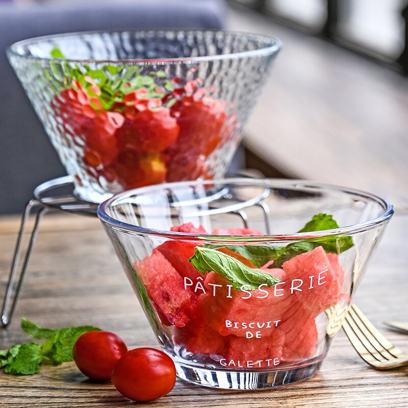 2 stk 16-16.9cm fransk gennemsigtigt glas salat tallerken skål sauce suppe skål frugt dessert æg kage krydderier køkkenværktøj bestik