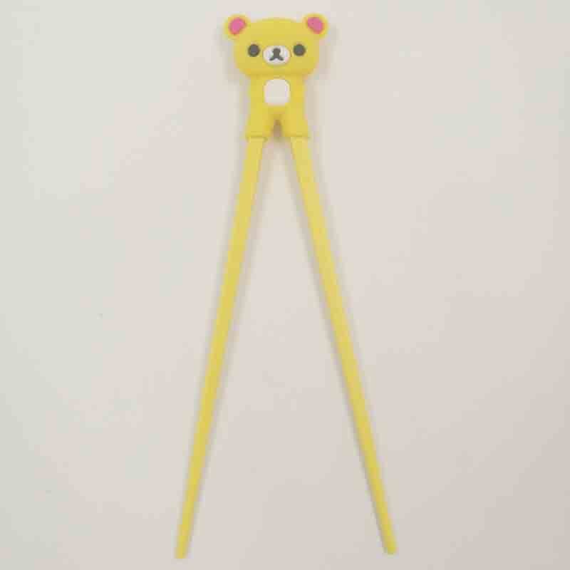Palillos de entrenamiento y aprendizaje para niños, oso, Panda, gato, multicolor, palillo chino, para principiantes, 1 par: Yellow