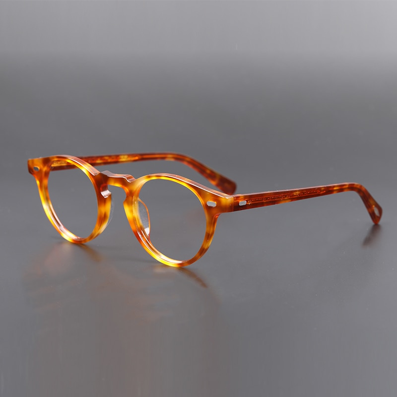 Transparent Glasses Small Round Blue Light Glasses Vintage Acetate Eyeglass Frames Women Prescription Glasses Men Gregory Peck