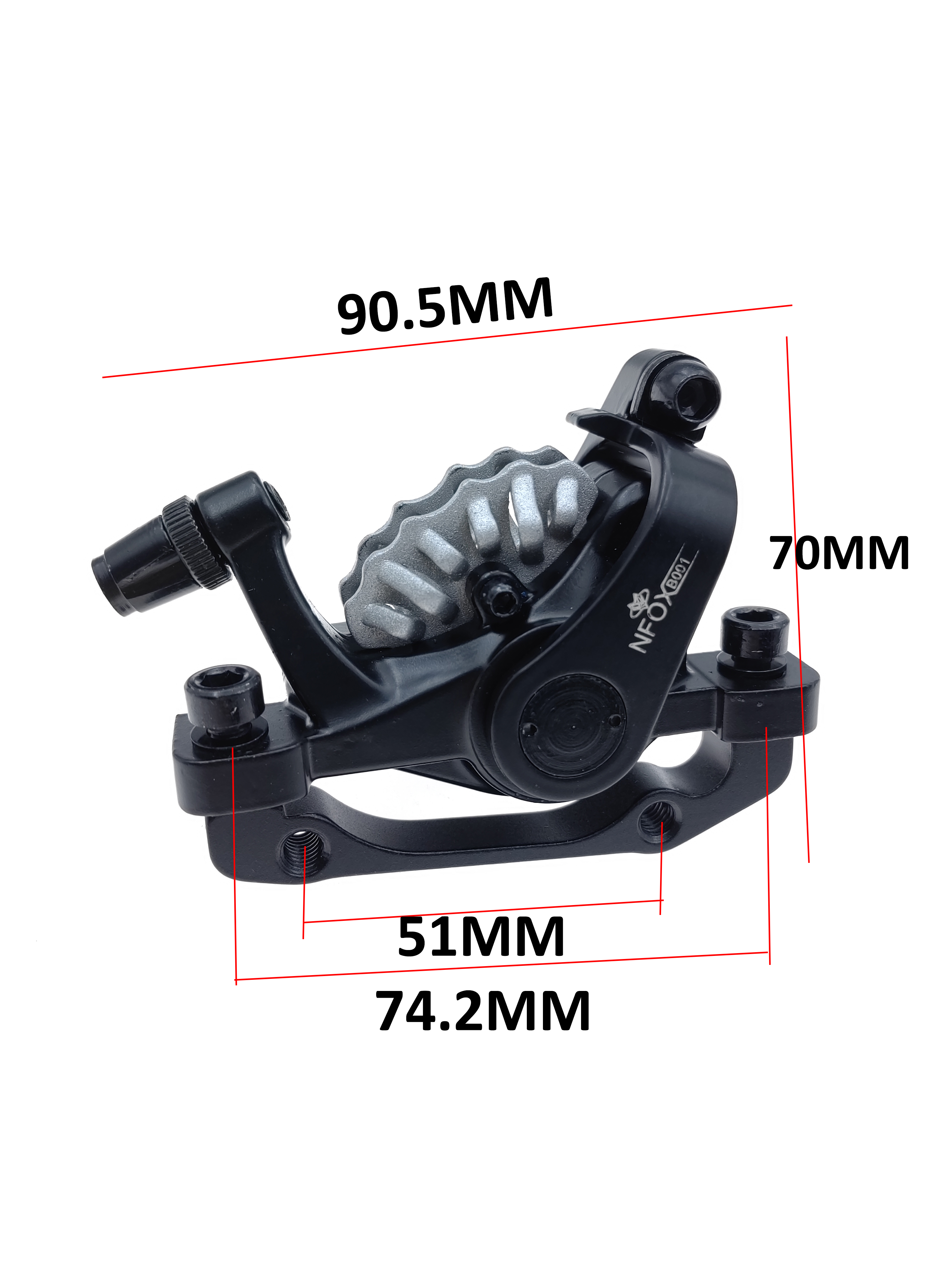 Bicycle Mechanical Disc Brake Heat Dissipation Aluminum Alloy Double Piston Caliper Electric Bicycle Bilateral Brakes