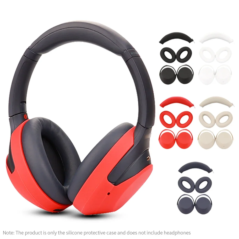 Funda protectora de silicona suave para auriculares Sony WH-1000XM3/4, funda protectora de auriculares de