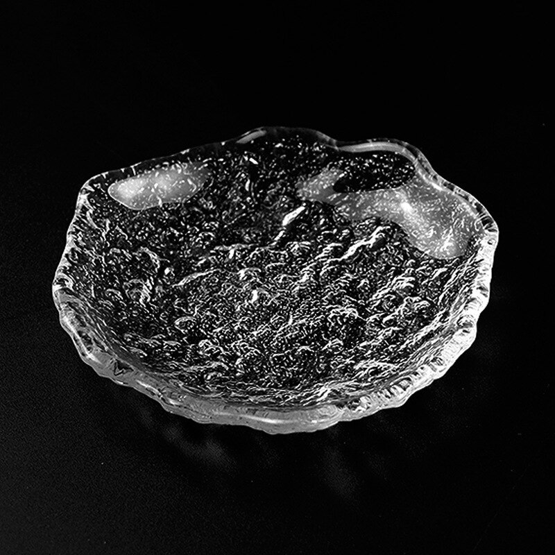 Shangshen Cup Glas Kung Fu Kleine Thee Cup Onregelmatige Hamer Patroon Japanse Stijl Transparante Thee Kom Wijn Glas Wijn set: saucer