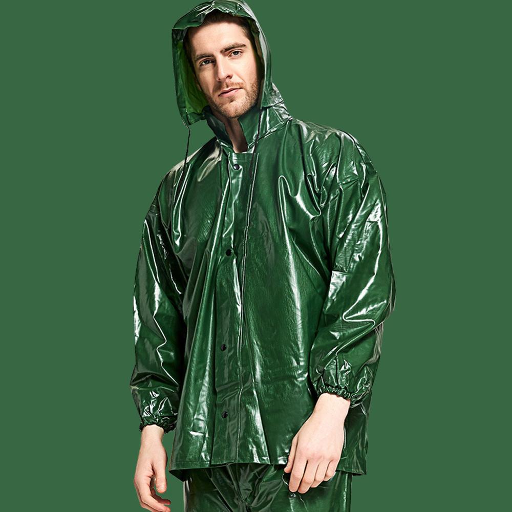 Verstelbare Volwassen Mannen Waterdichte Lange Full-Body Regenjas Regenbroek Split Pak Rijden Regenbui Takeaway Regenjas