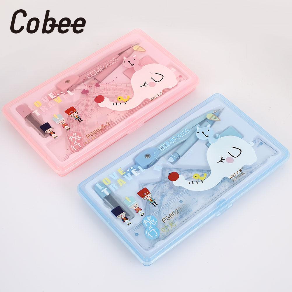 7 in 1 Compass Ruler Set Drawing Tools Painting Suit Mathematical Children Durable Practical Compass Student Stationery