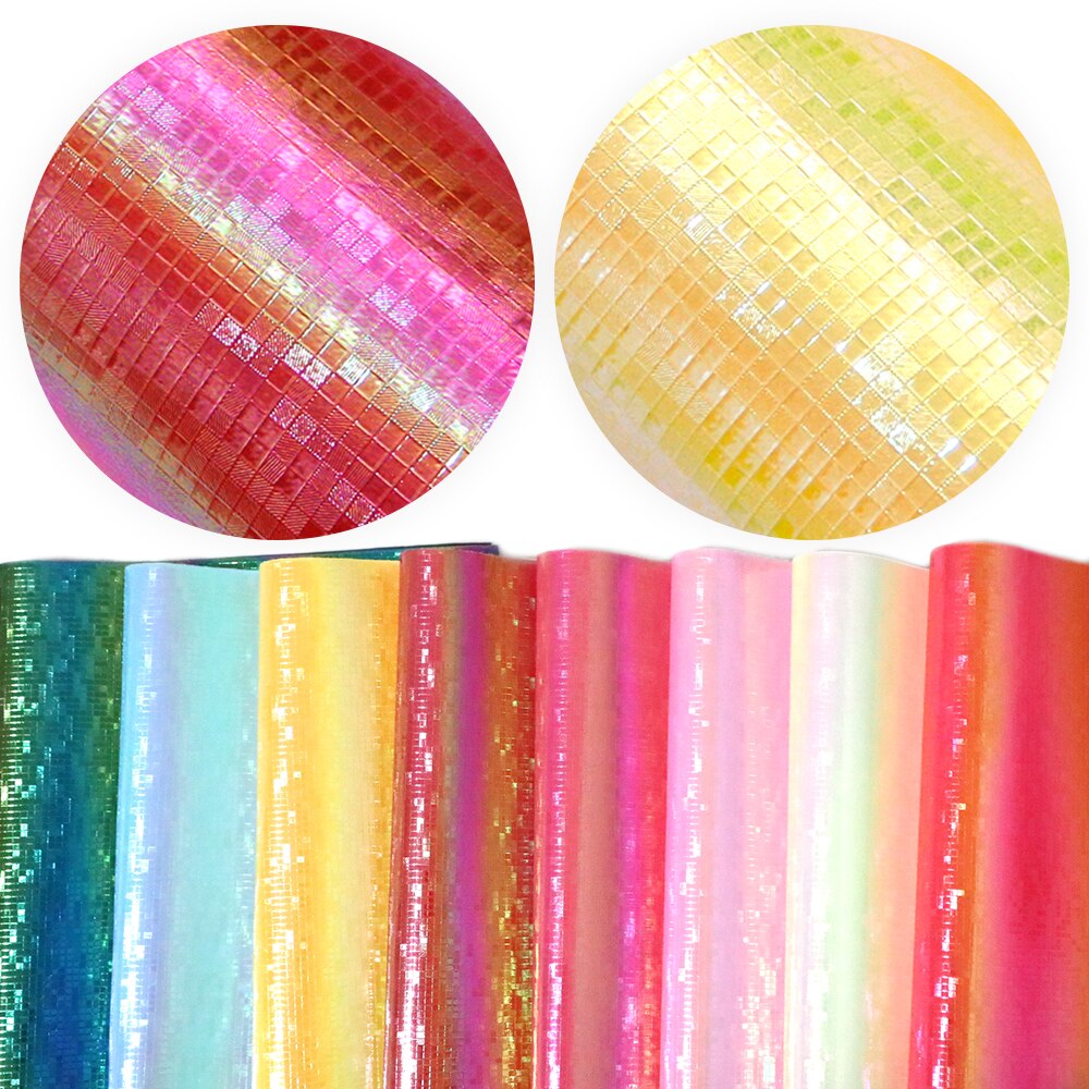 20*34cm Plaid couleur magique en cuir synthétique pour bricolage boucles d'oreilles sacs à main événements à la maison, 1Yc8220