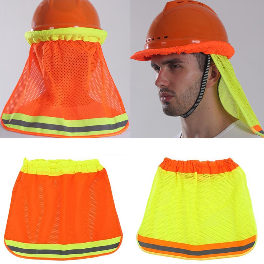 Sun Protection Reflective Stripe Neck Shield Safety Hard Hat Cap Sun Shade Workplace Safety Summer High Temperature Sunshade