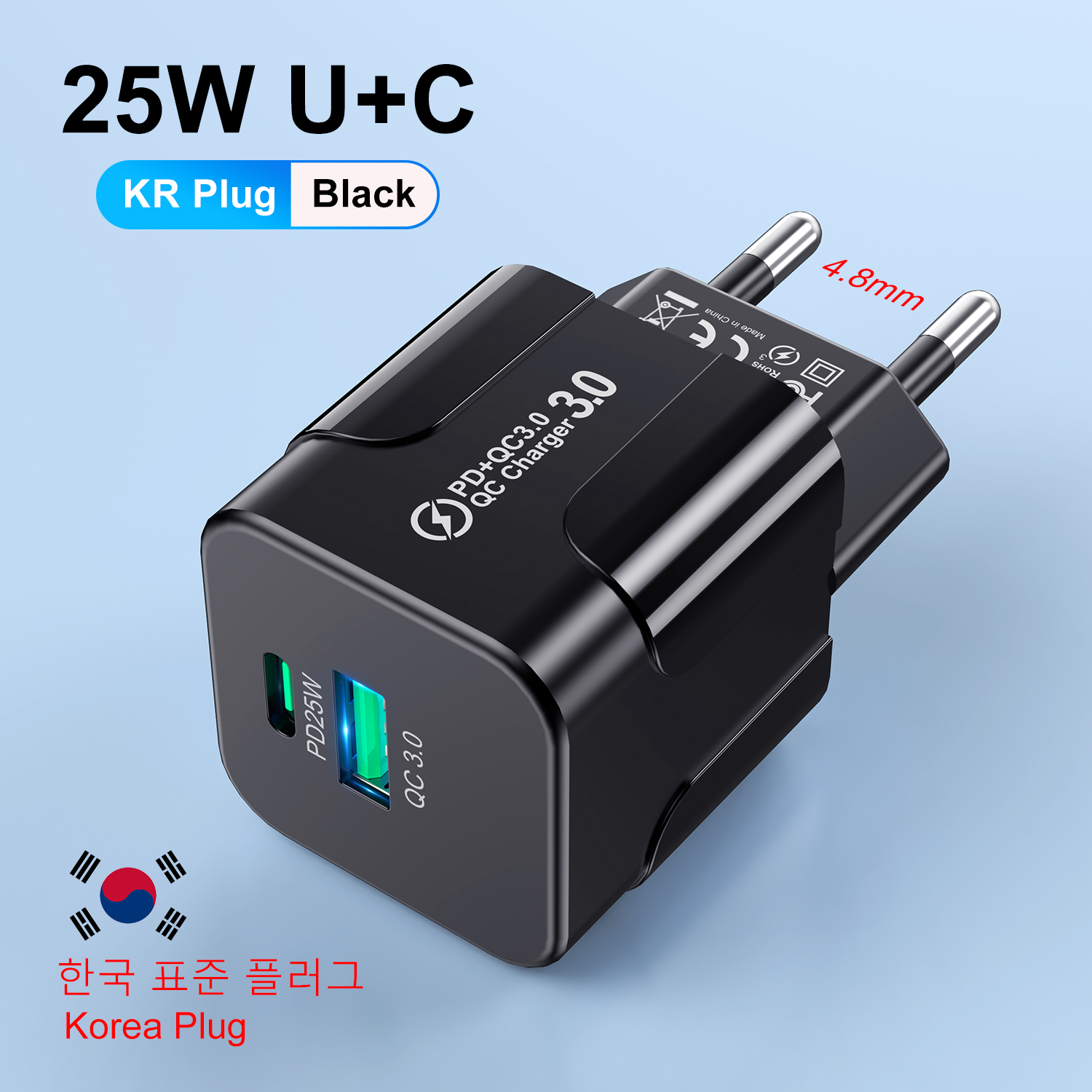 PD25W Korean Charger for iPhone 15 Pro Max USB Type C Fast Charger USB C Fast Chargig Charger KR Plug Quick Charger Wall Charger: CH