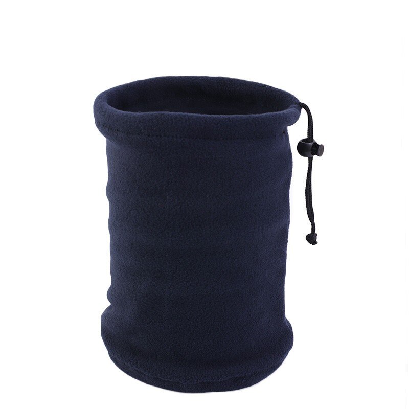 1PCS Kids Girls/Boy Polar Fleece Thickened NECK WARMER Scarf Tube Style Adjustable Face Cover Veil Camping Skiing Cap Headwear: Navy Blue