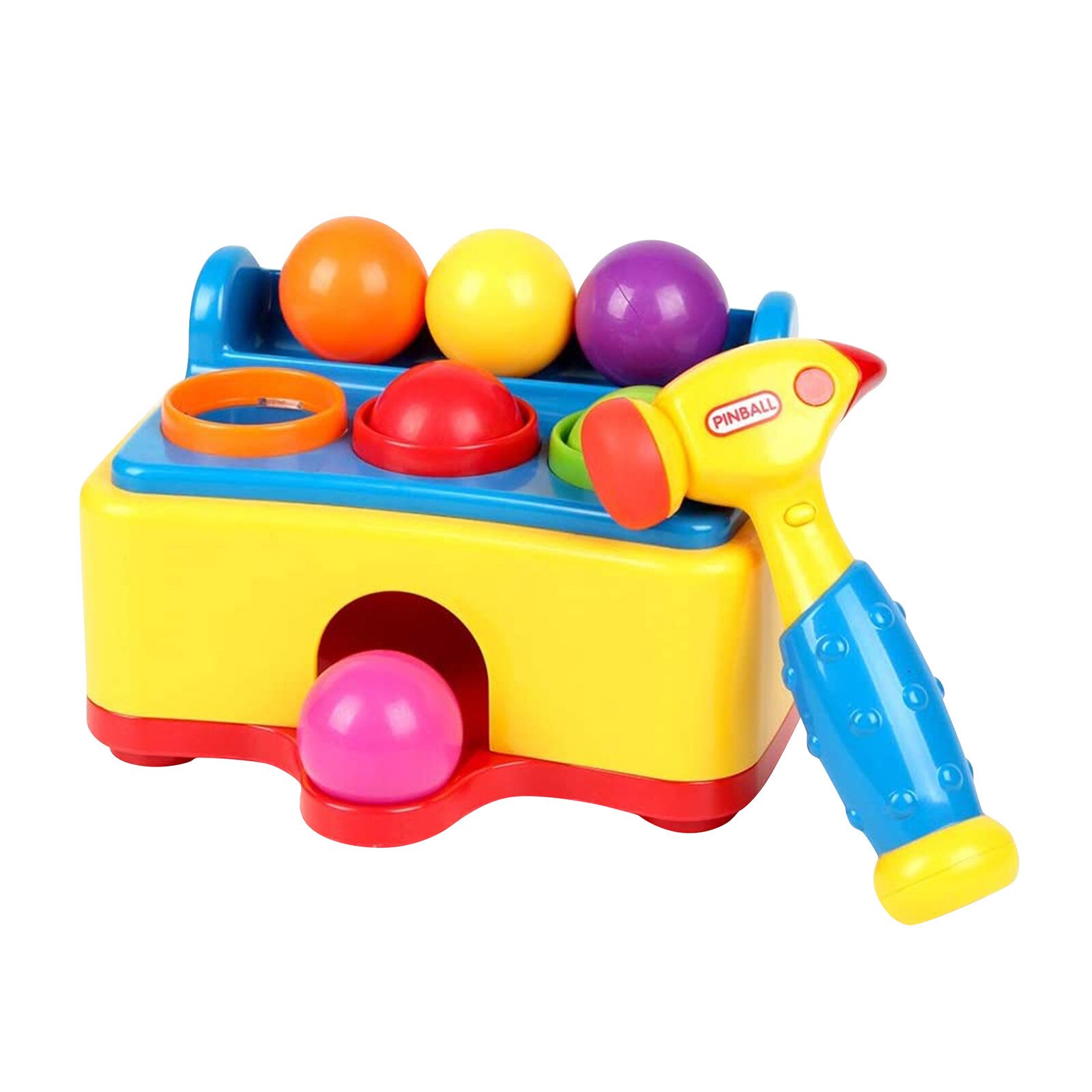 1 Juego de madera martillo bola caja para martillar juego juguetes para niños divertido martillo de bola golpeando Musical martillo Bola de juguetes educativos: C