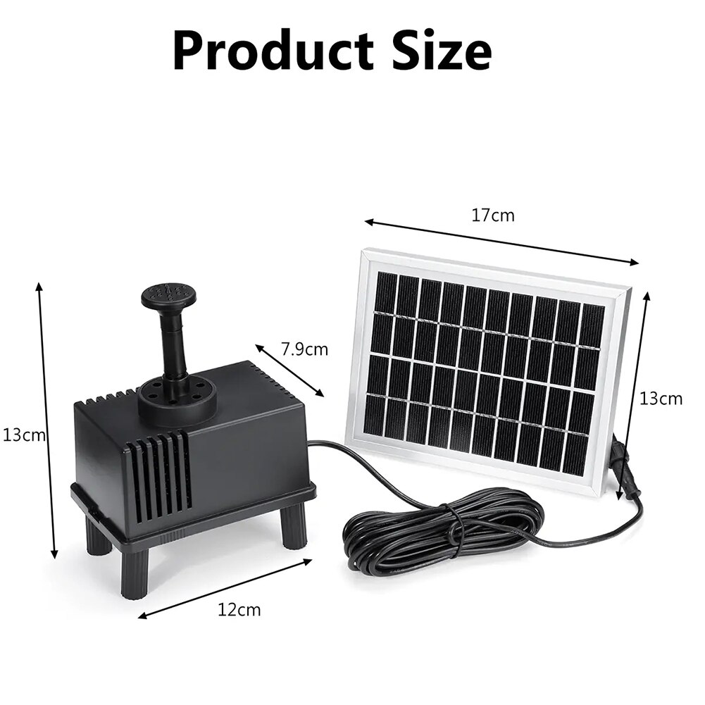 Solar-Powered Water Pump Kit 10V 1.8W Solar Panel Water Floating Solar Powered Fountain for Bird Bath Pond Garden Water Pump