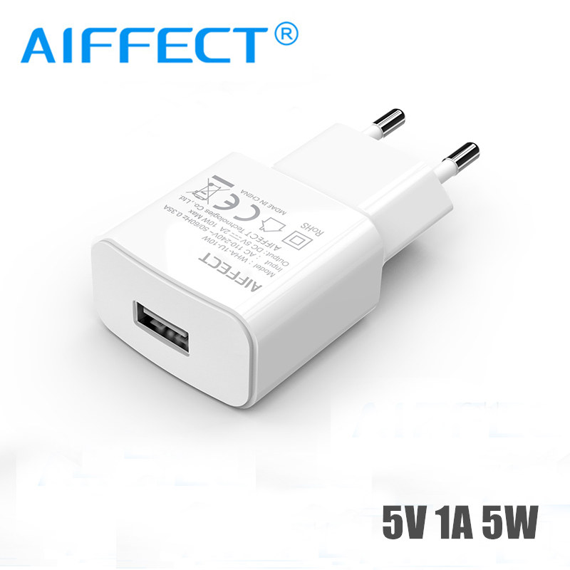 AIFFECT Handy Ladegerät 1A 2A USB Reise Ladegerät Tragbare Wand Adapter EU Stecker Schwarz Weiß für iPhone SanSung Xiaomi huawei: 5V1A White EU Plug