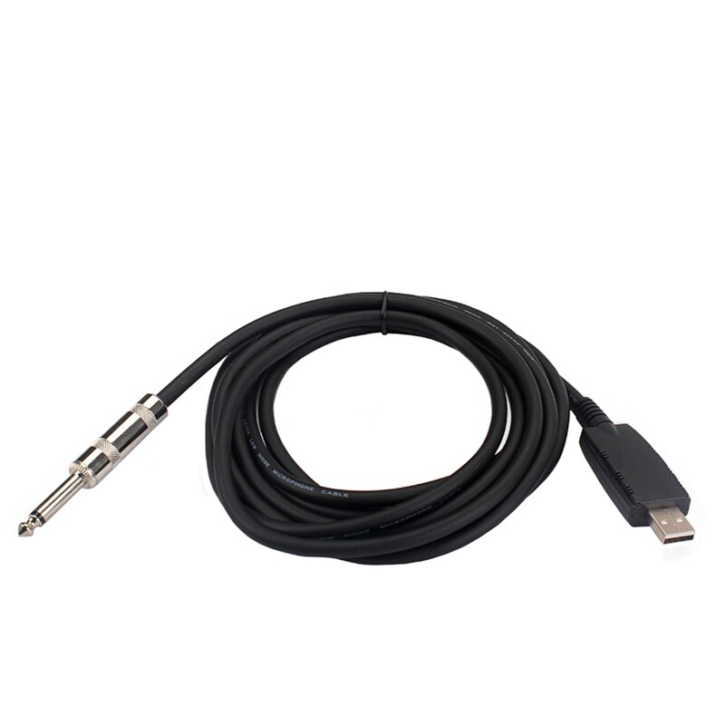 10FT USB Guitar Cable to 1/4 Inch TS Mono Jack Connector Cord,Adapter for Instruments Recording Singing