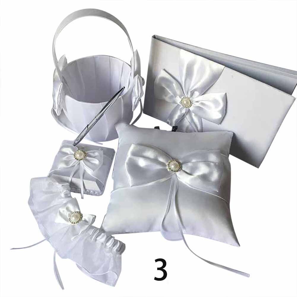 1Set Wedding Guest Book Pen Pillow Flower Basket Set Boite Carte Mariage Wedding Engagement Party Decoration: 3