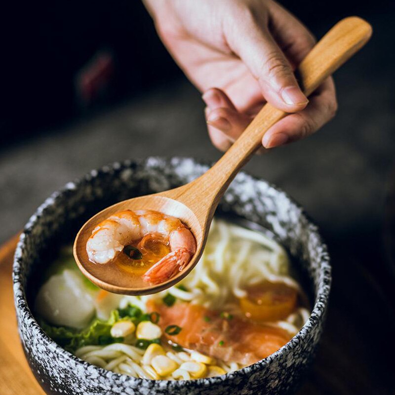 Wooden Spoon Bamboo Kitchen Cooking Utensil Tool Soup Teaspoon Catering For Kicthen Wooden Spoon