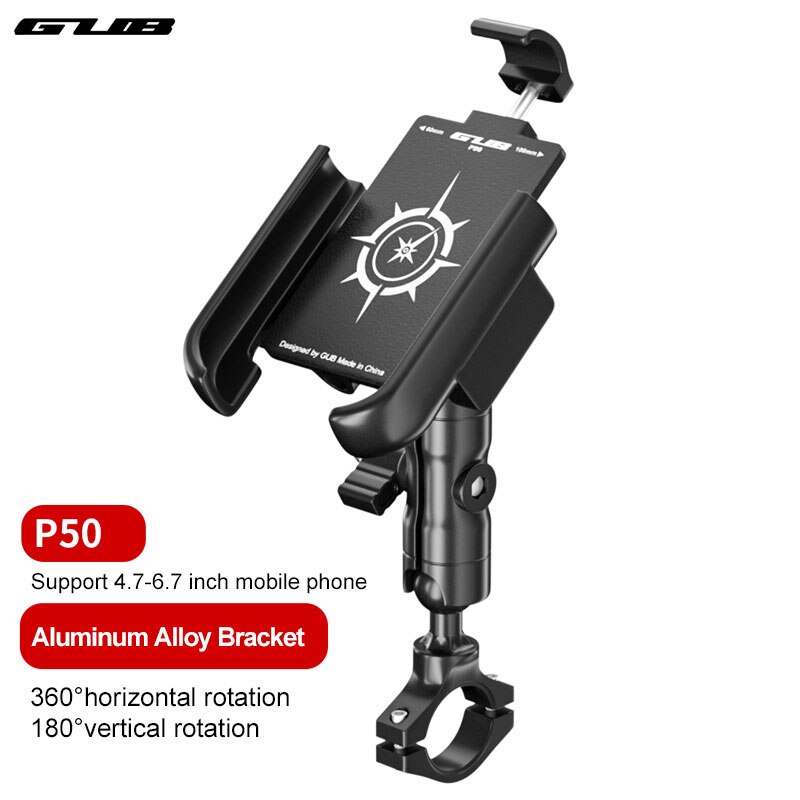 Gub P50 Aluminium Fiets Telefoon Houder Beugel Voor 4.5 &quot;Tot 6.5&quot; Telefoon Fiets Stand Scooter Motorfiets Mount Ondersteuning stuur Clips: Default Title