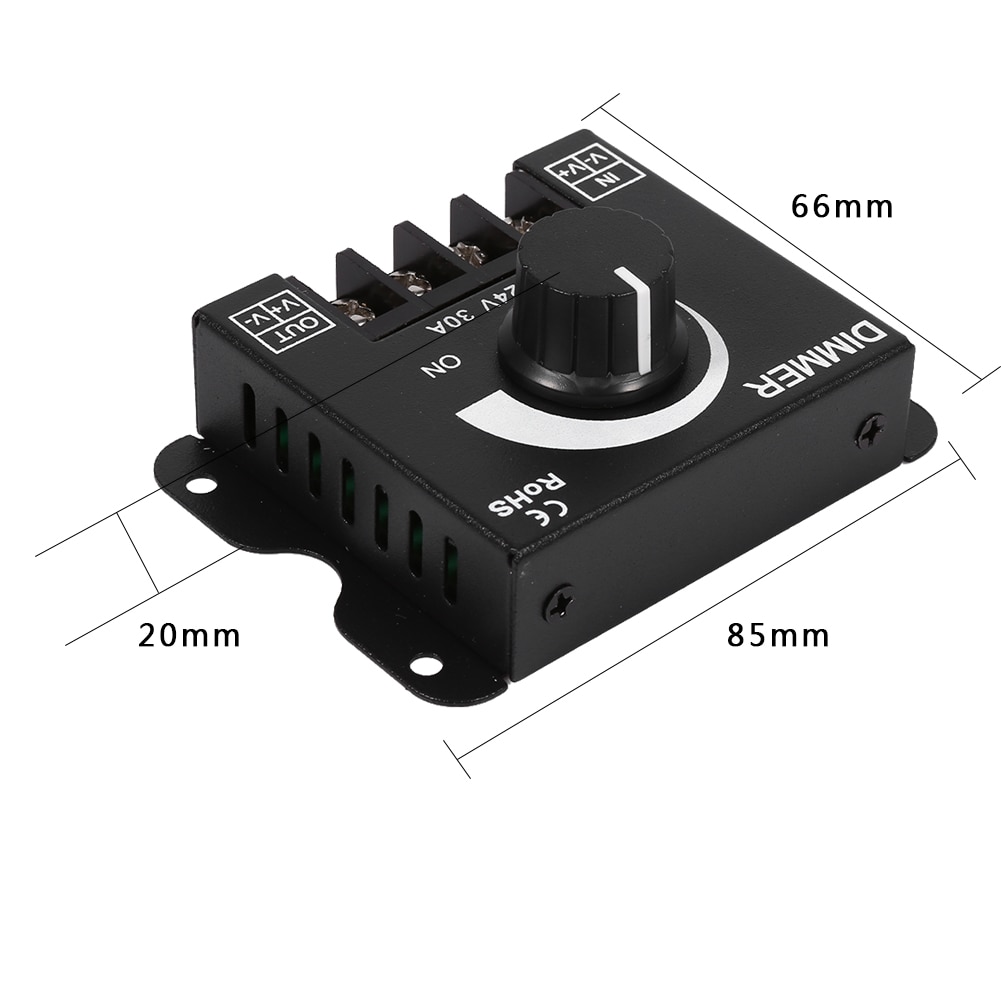 12 V LED Dimmer Schalter 24V DC Helligkeit Einstellbar Ratating Contoller 12 Volt 30A Knopf Dimmer Für Einzelne Farbe LED Streifen Licht