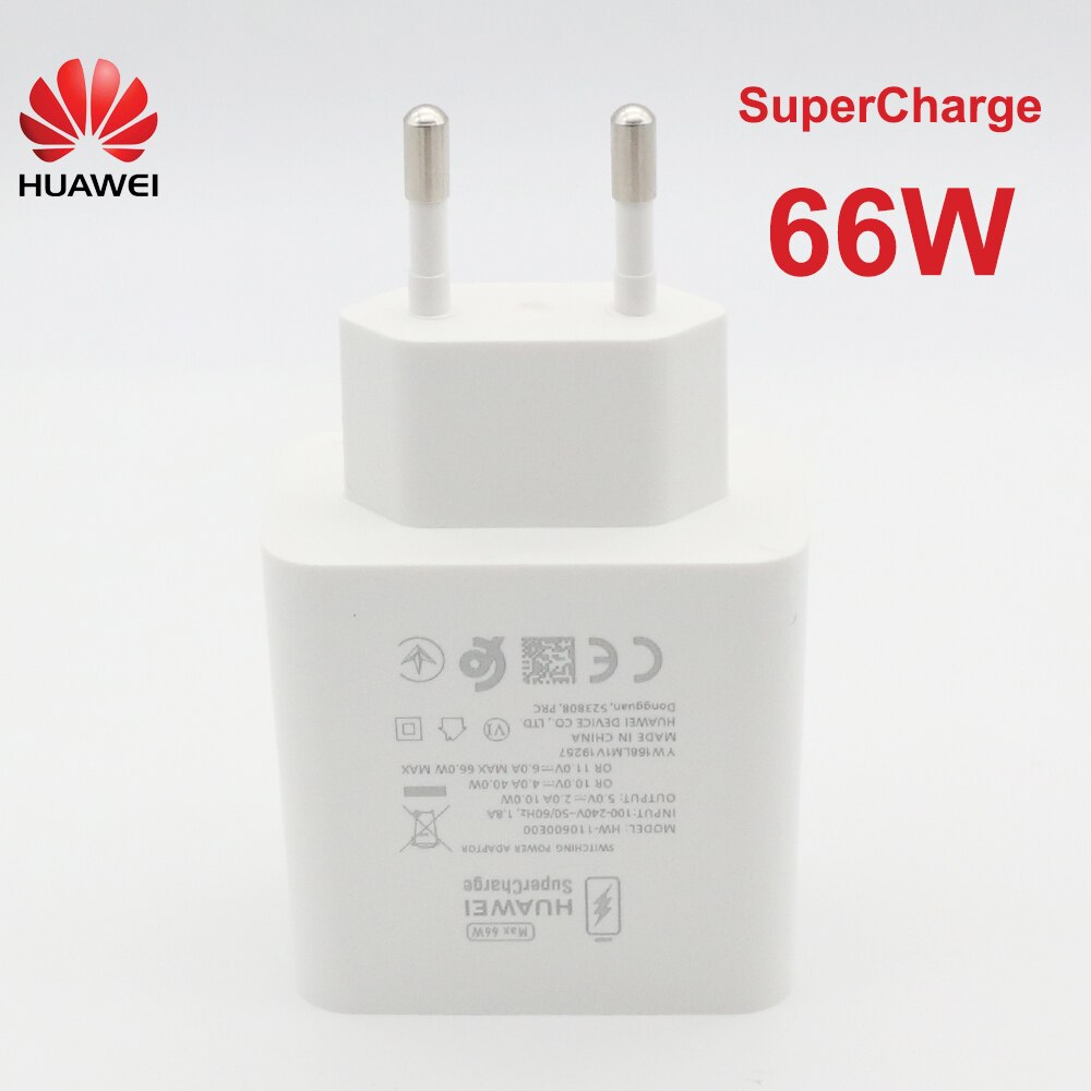 Original Huawei Mate 30 66w SuperCharge EU Power Adapter 6A Type C Cable For Huawei Mate 40 Pro Mate30 40 P40 Pro Nova8 Se P30